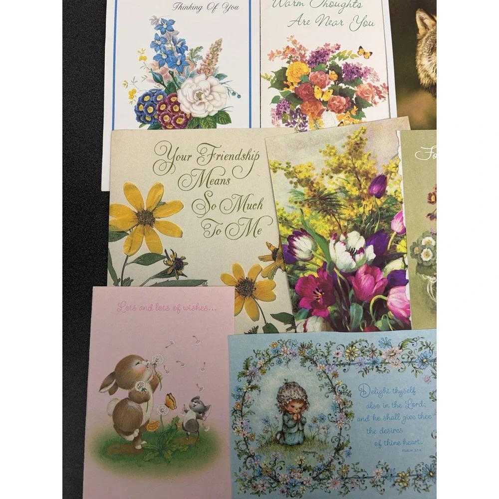 Vintage Thinking of You Cards Fronts ONLY Scrapbooking Crafts Lot of 50+